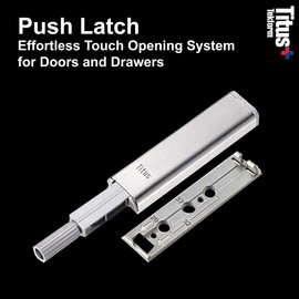 Titus+ PushLatch -Push to Open Door Latch,Push Open System for Cabinet Doors and Drawer (10 Pack)
