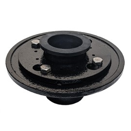 SereneDrains 2 Inch Cast Iron Shower Drain Base for Linear Square Shower Drains Floor Flange Gasket Extension Kit Assembly Pipe Threaded Adjustable Hub Rubber Adapter (Cast Iron + Rubber Fitting)