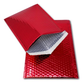 EPOSGEAR 10 Red Shiny Metallic Foil Bubble Padded Bag Mailing Envelopes - Perfect for Marketing, Promotions or and Alternative to Gift wrap (A4 / C4-324mm x 230mm)