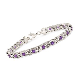 Ross-Simons Gemstone Byzantine Bracelet in Sterling Silver