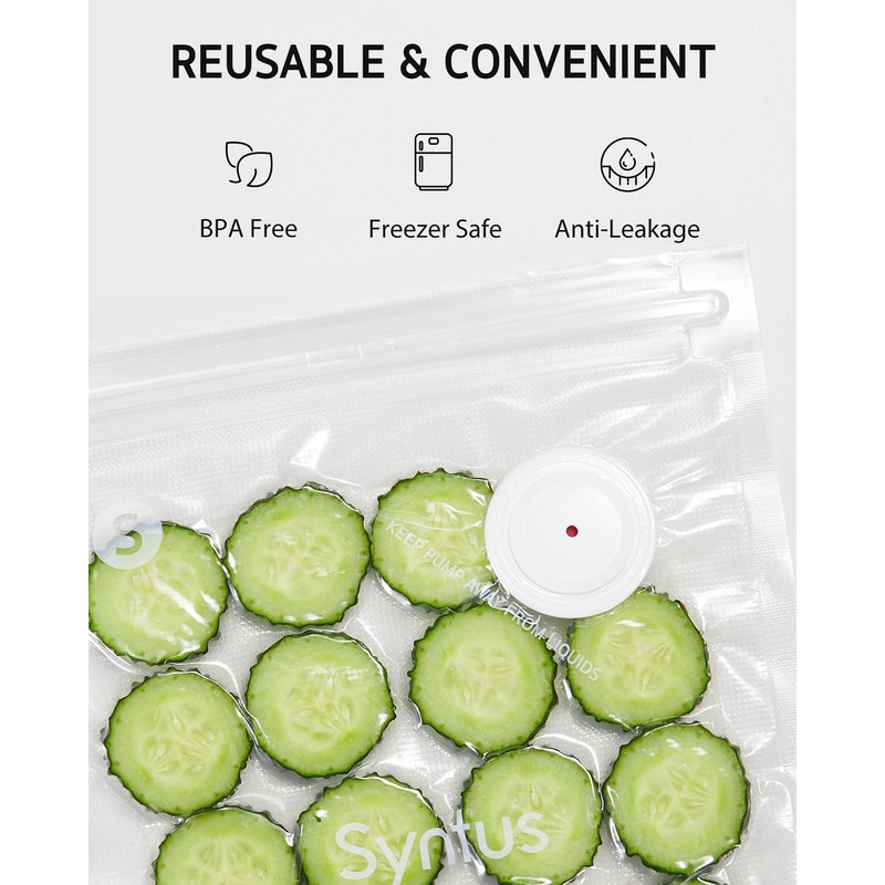 Syntus Vacuum Sealer Bags for Food, Food Storage Bags for
