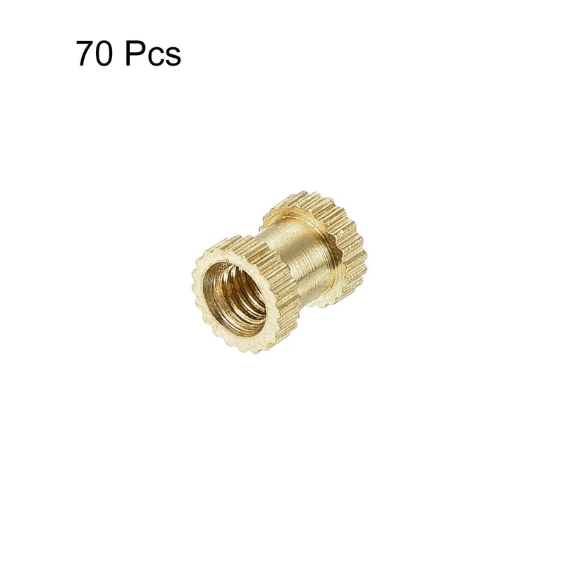 sourcing map M3 x 6mm(L) x 5mm(OD) Female Thread Brass
