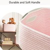 MOJOSCEND Pink Storage Bins 4 Pack Rectangular Rope Basket for