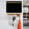Black Glass Golden Monthly Dry Erase Calendar Whiteboard for Wall,