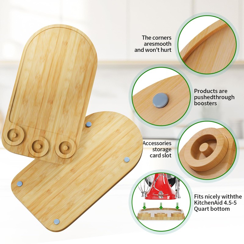 2-in-1 Mixer Sliding Mat with Attachment Storage for KitchenAid Stand