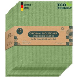 Zukunftsenkel Swedish Dishcloths, Biodegradable Cleaning Cloths, Plastic-Free Cleaning Cloths, Biodegradable Dishcloths Dish Cloths (Green)