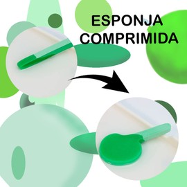 Esponja Facial Comprimida 12 Pzs Universo En Linea Lavado Facial Exfoliante Ayuda Desmaquillar Uso Diario (Verde)