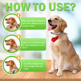 Flea Collar for Dogs, 8-Month Long-Lasting Protection, Adjustable & Waterproof, Safe Flea Prevention for Medium & Large Dogs, with Comb and Prevention Treatment Drop