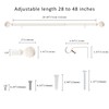 eTeckram 5/8" Single Curtain Rod with Boule Finials (Weathered White,