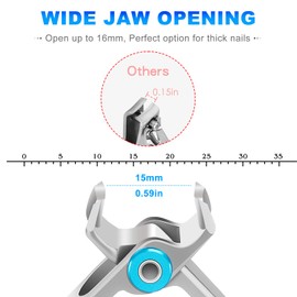 Toenail Clippers for Seniors Thick Toenails, Heavy Duty Nail Clippers for Men with 15mm Wide Jaw Opening, Large Toe Nail Clippers with Long Handle for Thick Nails Gift for Men Dad Him