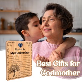 Godmother Gifts from Godchild - "Recipe for My Godmother" Godmother Gifts Cutting Board, Bamboo-Made Engraved Gifts for Godmother, Godmother Birthday Gifts Cutting Board
