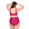 Ulla Popken Women's Kelly Pinstripe Support Bra, fuchsia