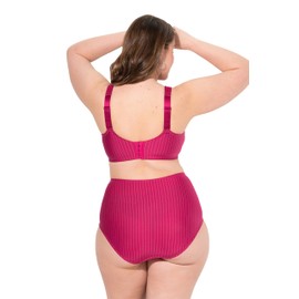 Ulla Popken Women's Kelly Pinstripe Support Bra, fuchsia