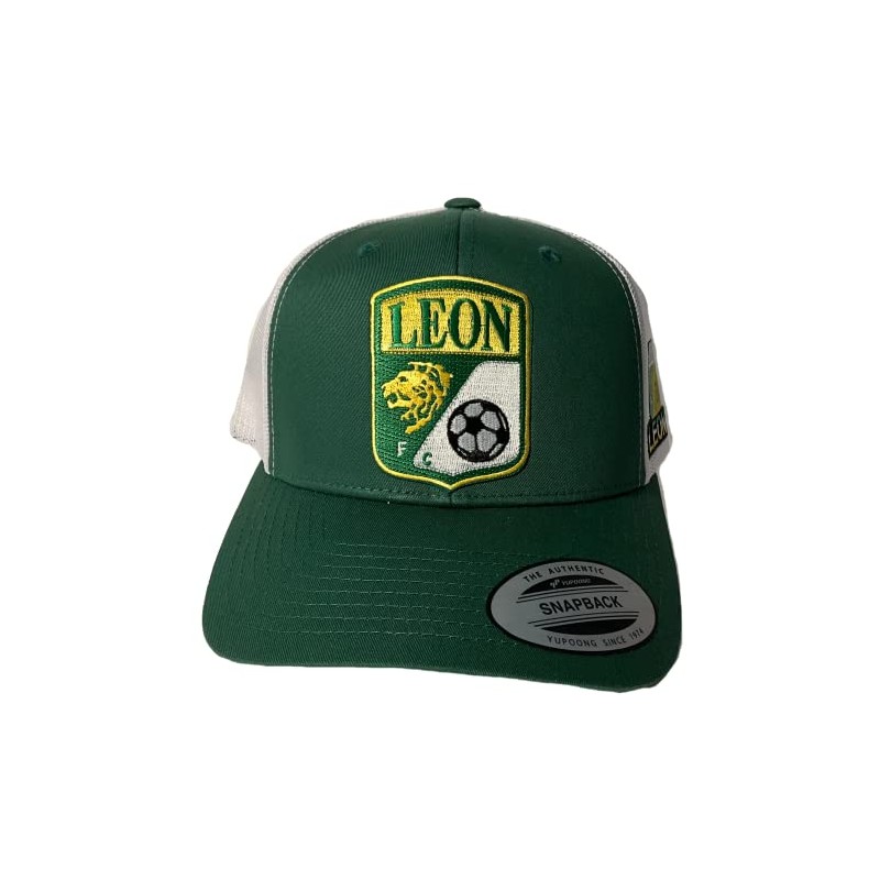 Mexico Leon Soccer 2 Logos hat Green White mesh