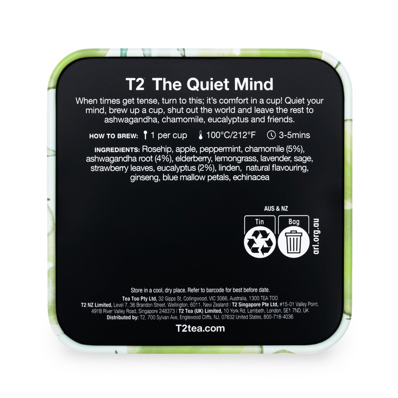 T2 The Quiet Mind Herbal Tea, Loose Leaf Herbal Tisane