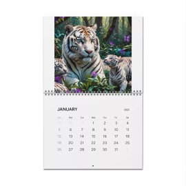 Tiger Wall Calendar, Wildlife Monthly Planner, Large Yearly Calendar, Animal Art