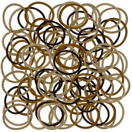 Set of 84 Hair Bobbles Elastic Hair Bands Without Metal Ideal for Ponytails (Beige Brown)