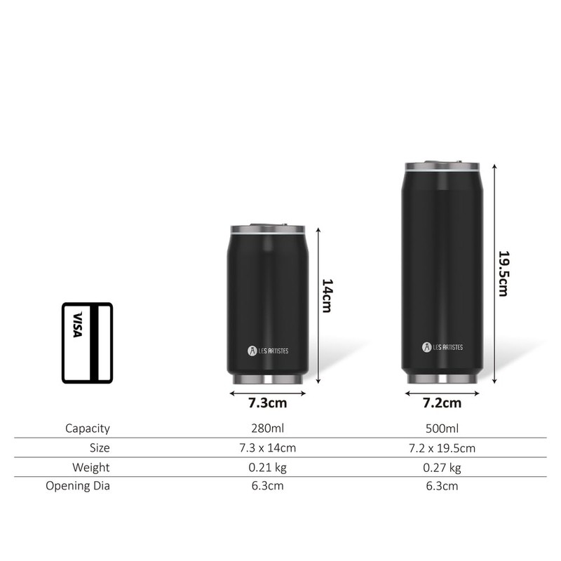Les Artistes Paris Pull can'IT A-4223 Insulated Flask Stainless Steel