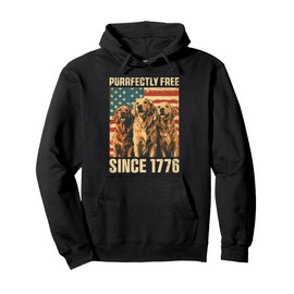Purrfectly Free Golden Retriever Dog 4th Of July USA Flag Pullover Hoodie