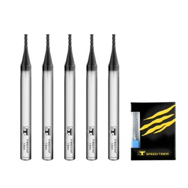 SPEED TIGER Micrograin Carbide Square End Mill - 4 Flutes - 3mm 50L (5 Pieces, 3mm) - for Milling Alloy Steels, Hardened Steel, Metal & More – Mill Bits Sets for DIYers & Professionals (5pcs)
