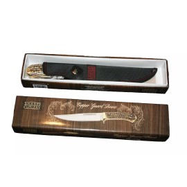 Sharps Cutlery Copper Guard Bowie Fixed Blade Knife 11.75" W/ Sheath NEW NIB