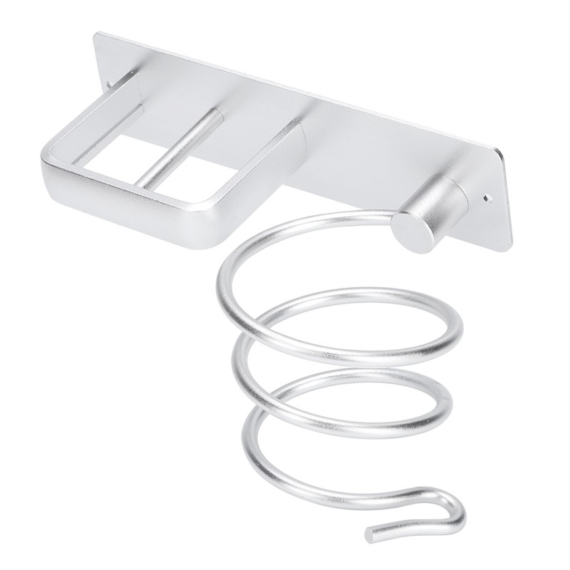 Aluminum Wall Mounted Shelf Hair Dryer Rack Organizer Holder Stand