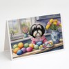 Caroline's Treasures DAC6902GCA7P Decorating Easter Shih Tzu Greeting Cards Pack