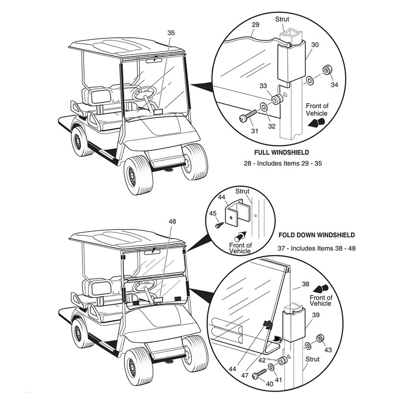 10L0L Golf Cart Windshield Retaining Sash Clips for E-Z-GO G&E