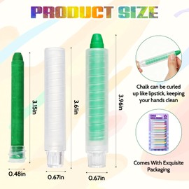 12Pcs Chalk with Pen Sleeve Colored Twistable Chalk for Blackboard
