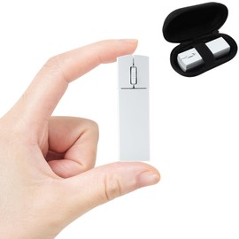 Wireless Mouse Bluetooth Mini Silent Dual-Mode 2.4GHz & Bluetooth Computer Mice with Case Lightweight Rechargeable Portable Small Wireless Mouse for Laptop PC Desktop MacBook Tablet Kids Gift, White