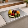 Stainless Steel Cutting Board with Lip for Kitchen，11.8×15.7in (B)