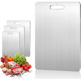Stainless Steel Chopping Board, Thick Metal Chopping Board, Cutting Mat, Kitchen Chopping Boards for Kitchen, Outdoor, Camping, Hiking (S)