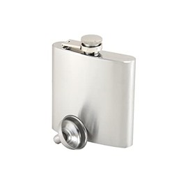 APOLLO The HOUSEWARES Brand SS Hip Flask 6oz with Funnel, Stainless Steel Insulated Drinks Bottle, Leakproof, Great Gift Idea for Stag Do, Hen Do, Wedding, Anniversary, Party, Silver