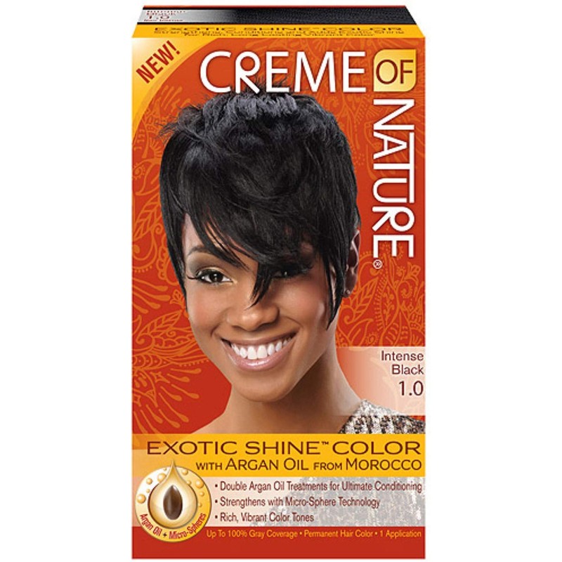 Creme of Nature Exotic Shine Color, Intense Black, 1.0 Fluid
