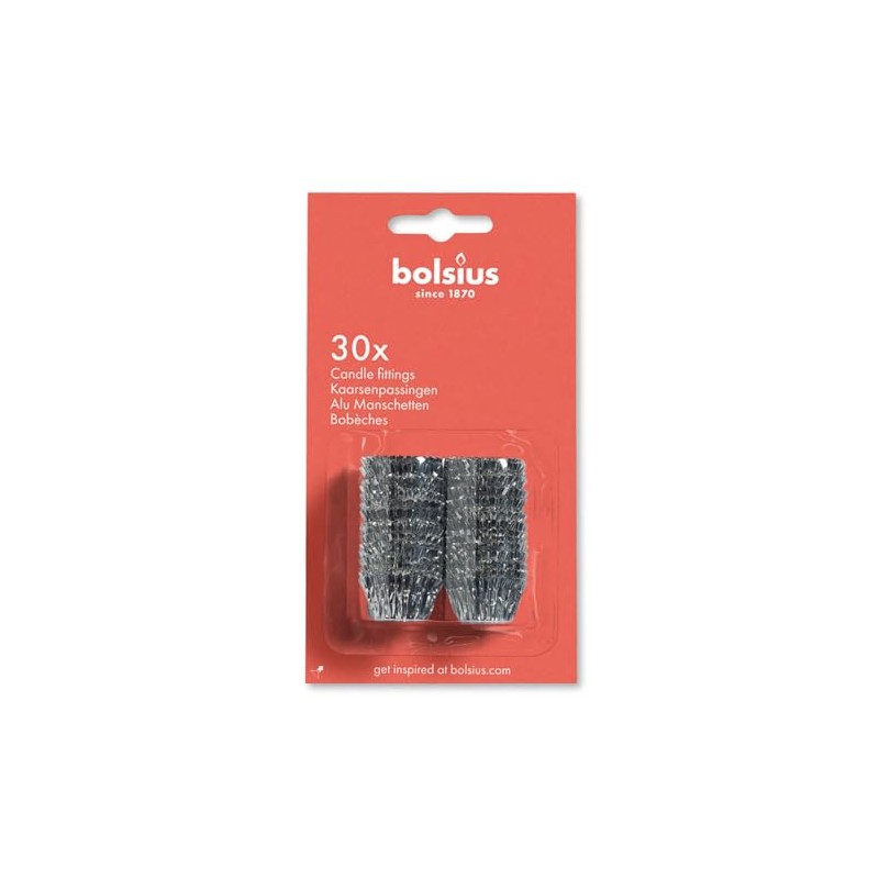 Bolsius Candle Fitting, Aluminium, Silver