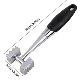 AIMALL Double-Sided Meat Tenderizer Mallet with 16 Large and 36 Small Needles, 2.3x9in Stainless Steel Meat Hammer, Non-Slip Handle for Tenderizing Steaks and Poultry
