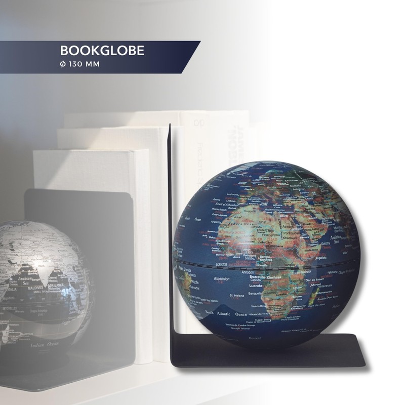 TROIKA Bookglobe Single Metal Bookend Diameter 13 cm Magnetic Balanced