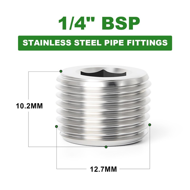 TAISHER 10 Pcs 304 Stainless Steel Internal Hex Thread Socket