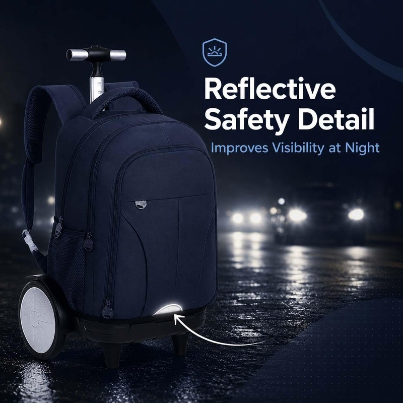 AGSDON Quiet Glide Rolling Backpack with Lunch Box Set -