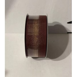 Time And Place 1 1/2” x  30 Ft Ribbon. Brown Copper OR Rust And Gold Wedding Fall Anniversary