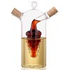 ELETON Grape Motif Oil and Vinegar Cruet Dispenser Bottle,Clear Borosilicate