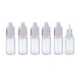 10ml/0.34oz Transparent Plastic Refillable Empty Dropping Refueling Bottles Eye Liquid Squeezable Dropper Vials Sample Packing Storage Holder Container with White Screw Cap And Removable Plug (25)