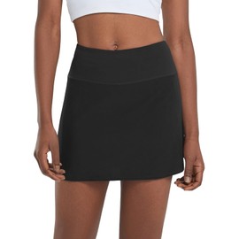 baleaf Women's Pleated Tennis Skirts High Waisted Lightweight Athletic Skorts Skirts with Shorts Pockets Black XXL