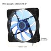 sourcing map Computer Case Fan 600-1200RPM 120mm 4 Pin Blue