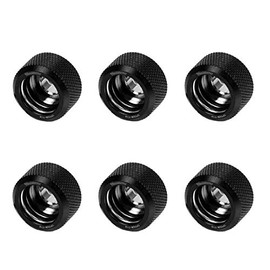 Barrow G1/4-16mm OD Twin Seal Hard Tube Compression Fitting - Black (6 Pack)
