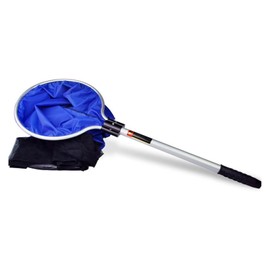 Fishing Net Semi Permeable Soft Canvas Nylon Anti Slip Aluminum Handle Fish Transfer Net for Koi Arowana 30cm/11.8in Handle 15.7in