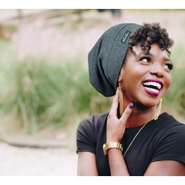 Sleep Cap,Silk satin Lined Adjustable Frizzy Hair Black Women Extra Large