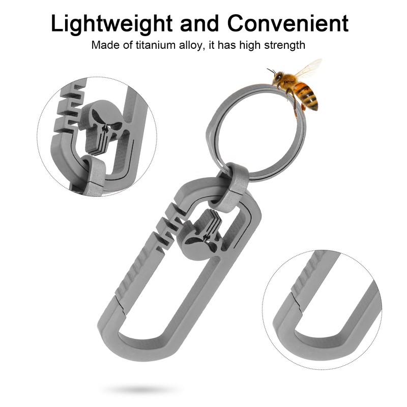 Titanium Alloy Keychain Men's Waist Belt Buckle Outdoor Carabiner Hanging