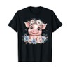 Adorable Piglet Surrounded By Flowers T-Shirt