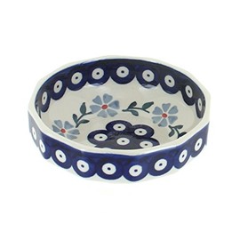 Blue Rose Polish Pottery Blue Violet Small Angular Bowl